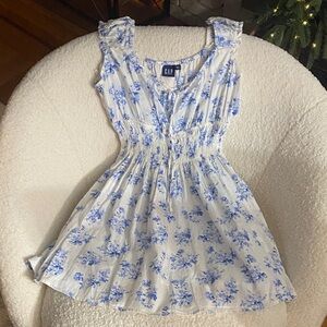 GAP White and Blue Floral Sundress